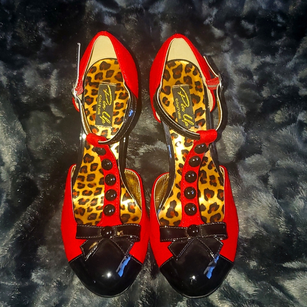Rockabilly red and black heels